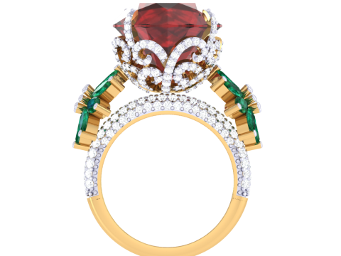 Printable 3D jewelry model of Lady diamond ring 3D Модель