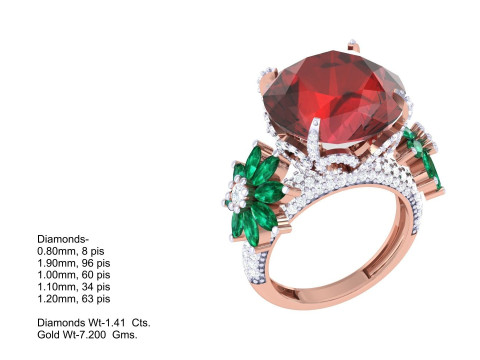 Printable 3D jewelry model of Lady diamond ring 3D Модель