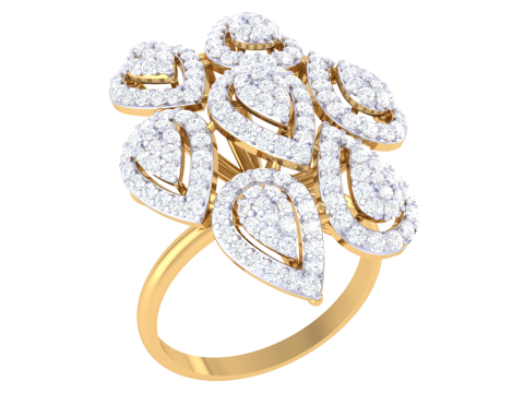 Printable 3D jewelry model of Lady diamond ring 3D Model