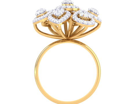 Printable 3D jewelry model of Lady diamond ring 3D Model