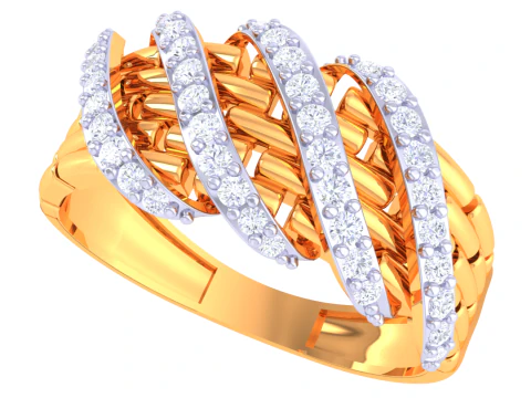Printable 3D jewelry model of Lady diamond ring 3D Model