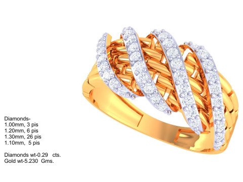 Printable 3D jewelry model of Lady diamond ring Model 3D