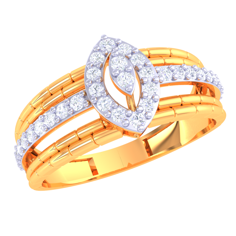 Printable 3D jewelry model of Lady diamond ring 3D 模型 .c4d .max .obj .3ds .fbx .stl .blend