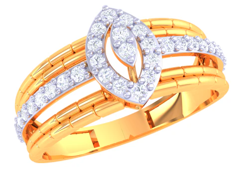 Printable 3D jewelry model of Lady diamond ring 3D Model