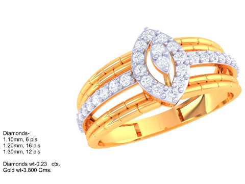 Printable 3D jewelry model of Lady diamond ring 3D 模型
