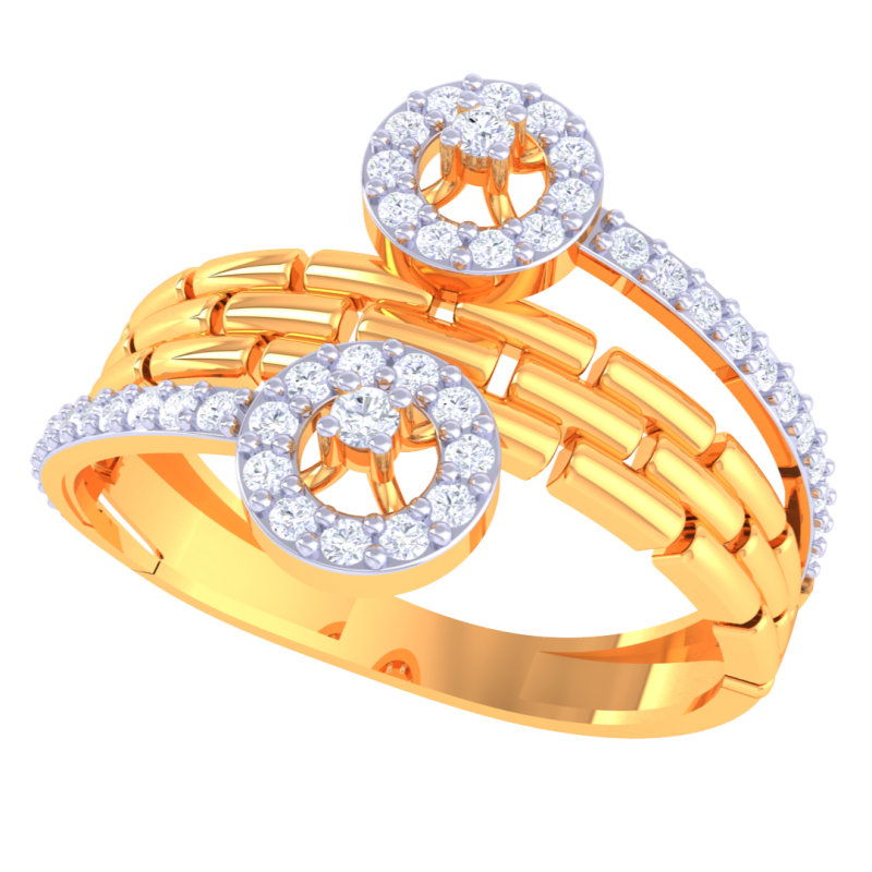 Printable 3D jewelry model of Lady diamond ring 3Dモデル .c4d .max .obj .3ds .fbx .stl .blend 