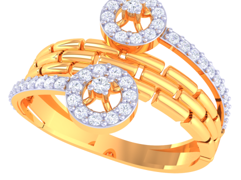Printable 3D jewelry model of Lady diamond ring 3D Модель