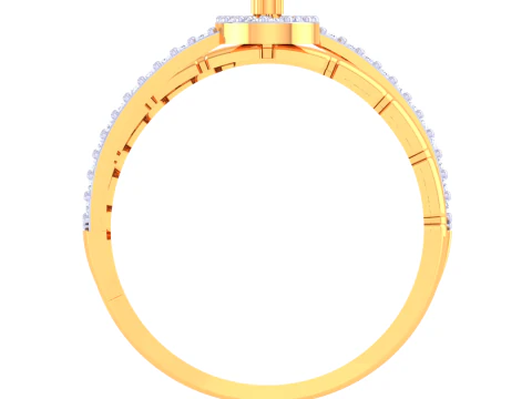 Printable 3D jewelry model of Lady diamond ring 3D Model