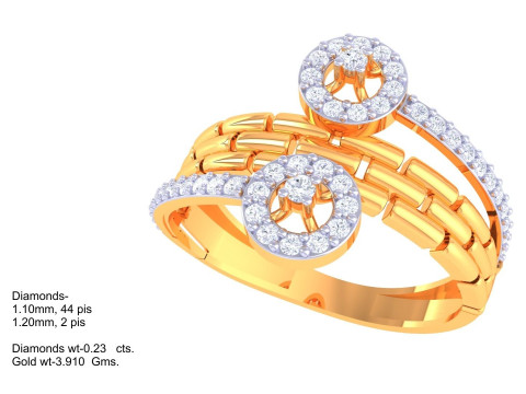 Printable 3D jewelry model of Lady diamond ring 3Dモデル