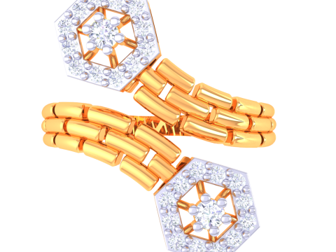 Printable 3D jewelry model of Lady diamond ring 3D Model