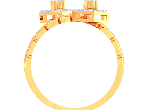 Printable 3D jewelry model of Lady diamond ring 3D Model