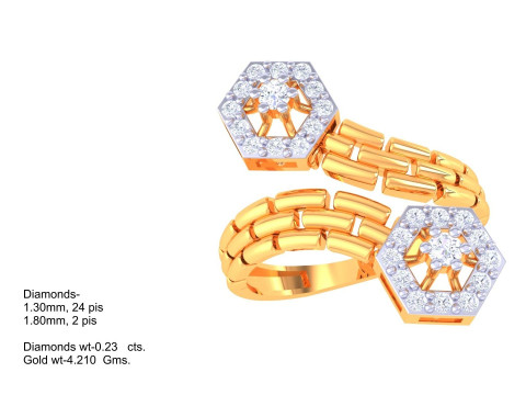Printable 3D jewelry model of Lady diamond ring 3D Model