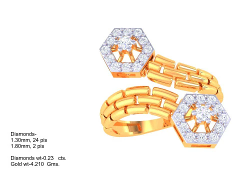 Printable 3D jewelry model of Lady diamond ring 3D Model