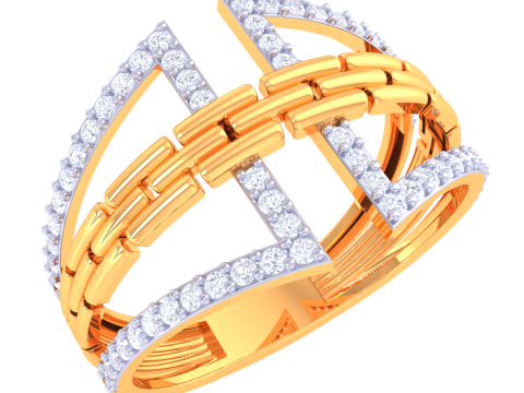 Printable 3D jewelry model of Lady diamond ring Model 3D