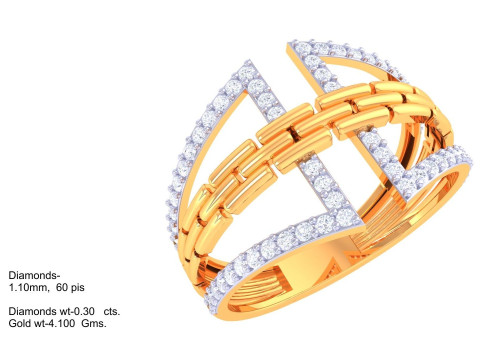 Printable 3D jewelry model of Lady diamond ring Modelo 3D