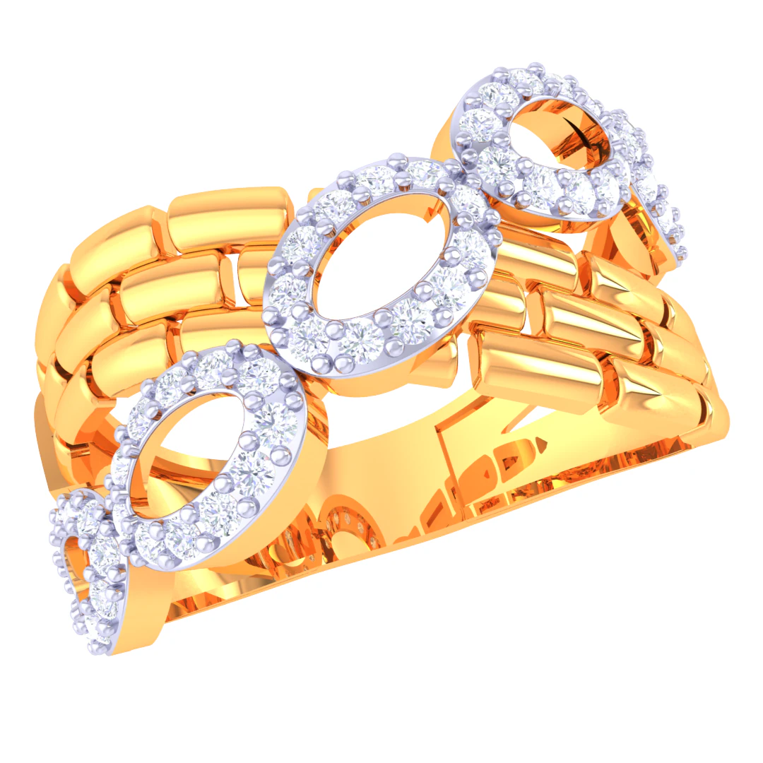 Printable 3D jewelry model of Lady diamond ring 3D Model .c4d .max .obj .3ds .fbx .stl .blend 