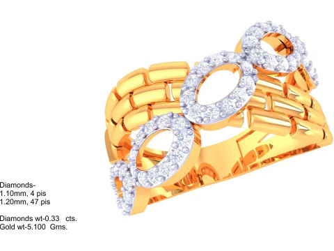 Printable 3D jewelry model of Lady diamond ring 3D Model