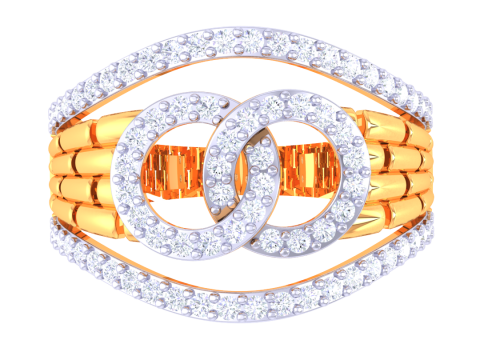 Printable 3D jewelry model of Lady diamond ring Modello 3D