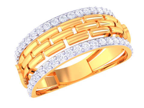 Modello di gioiello stampabile in 3D dell'anello con diamante Lady Modello 3D