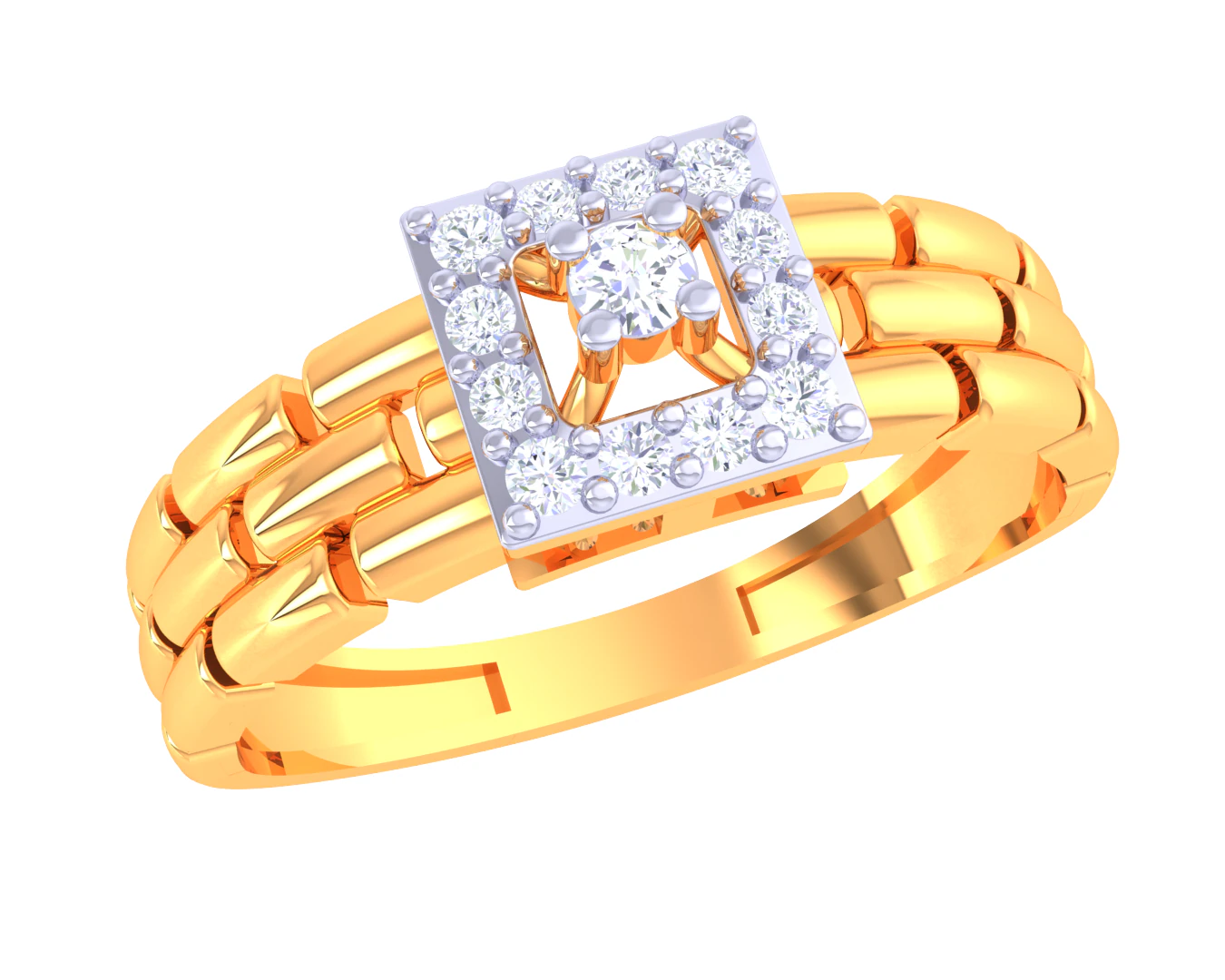 Printable 3D jewelry model of Lady diamond ring 3D Model .c4d .max .obj .3ds .fbx .stl .blend 