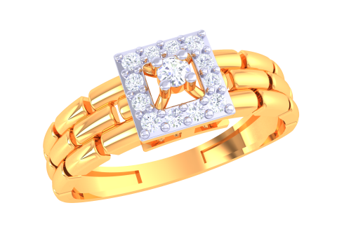 Printable 3D jewelry model of Lady diamond ring Modelo 3D