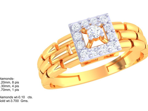 Printable 3D jewelry model of Lady diamond ring 3D मॉडल