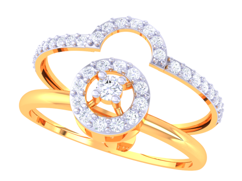 Printable 3D jewelry model of Lady diamond ring Model 3D