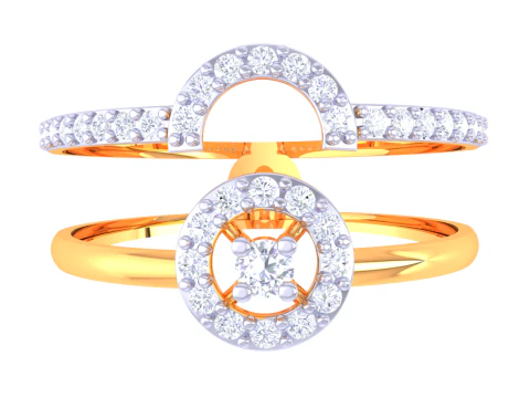 Printable 3D jewelry model of Lady diamond ring 3D Model