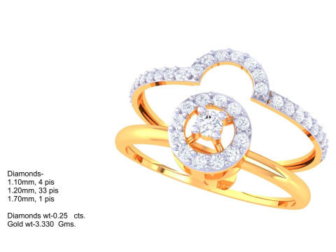 Printable 3D jewelry model of Lady diamond ring 3D Modell