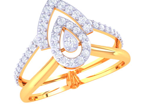 Printable 3D jewelry model of Lady diamond ring Modelo 3D