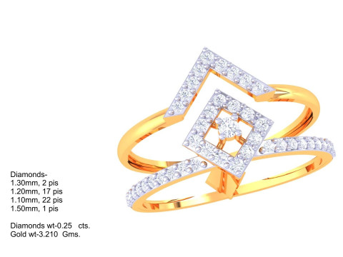 Printable 3D jewelry model of Lady diamond ring 3D Modell