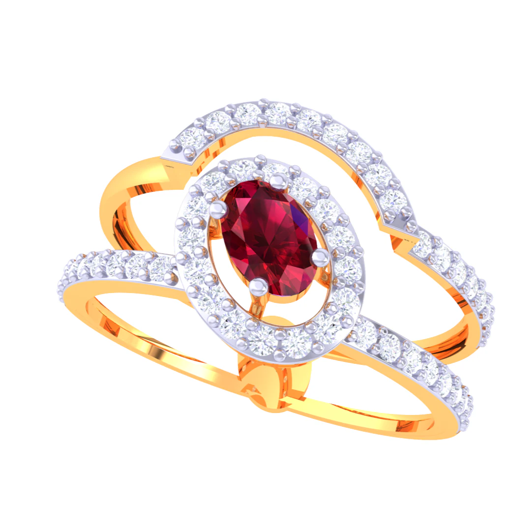 Printable 3D jewelry model of Lady diamond ring 3D Model .c4d .max .obj .3ds .fbx .stl .blend 