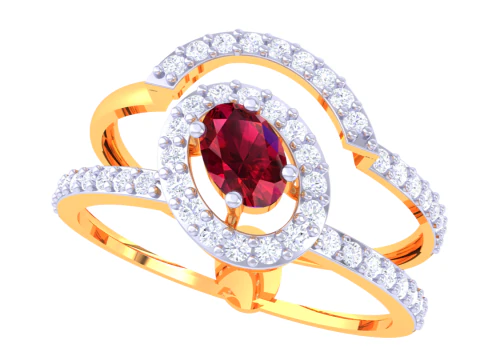 Modelo de joia 3D para impress&atilde;o do anel de diamante Lady Modelo 3D