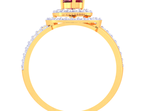 Printable 3D jewelry model of Lady diamond ring Modelo 3D