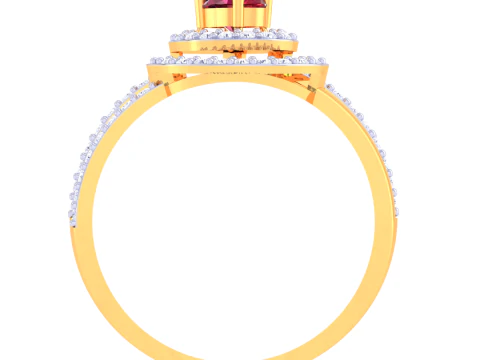 Printable 3D jewelry model of Lady diamond ring 3D Model