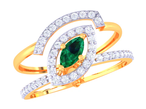 Printable 3D jewelry model of Lady diamond ring 3D Model