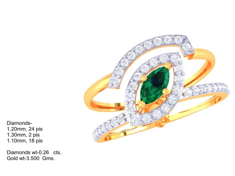 Printable 3D jewelry model of Lady diamond ring 3D Model