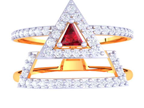 Printable 3D jewelry model of Lady diamond ring 3D Model