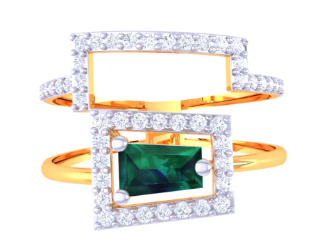 Printable 3D jewelry model of Lady diamond ring 3D Model