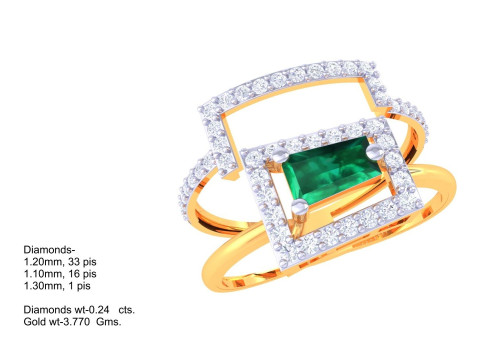 Printable 3D jewelry model of Lady diamond ring Model 3D