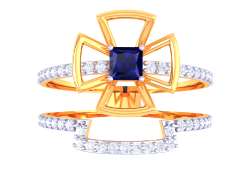 Printable 3D jewelry model of Lady diamond ring Model 3D