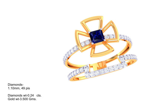 Printable 3D jewelry model of Lady diamond ring Model 3D