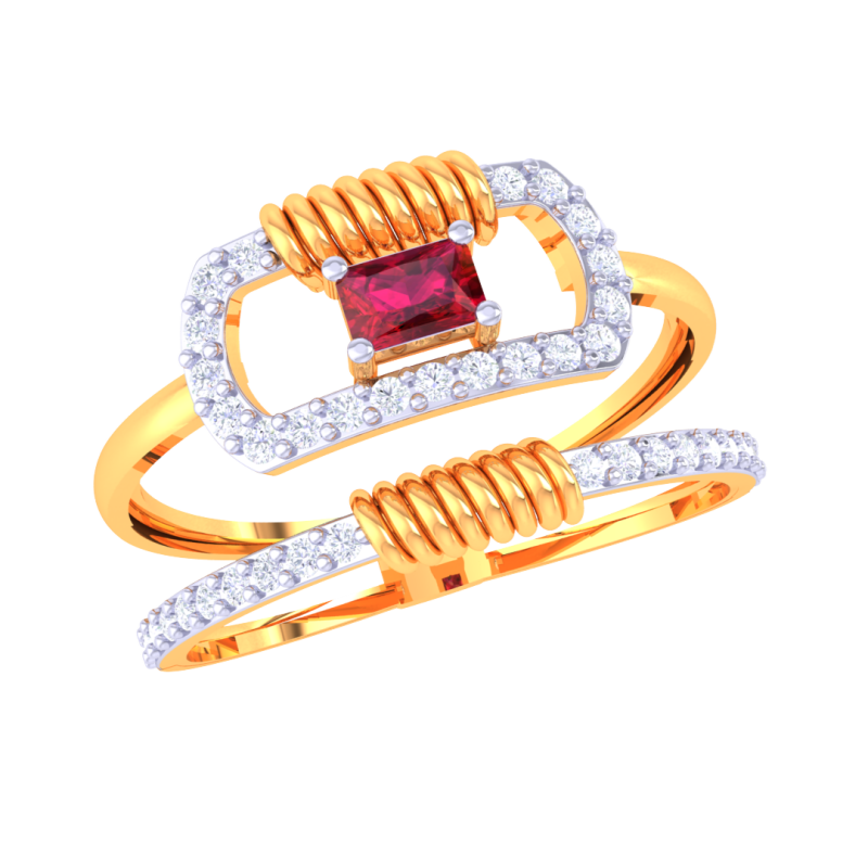 Printable 3D jewelry model of Lady diamond ring Modèle 3D .c4d .max .obj .3ds .fbx .stl .blend