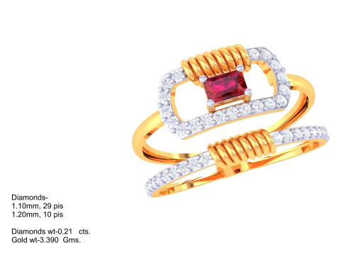 Printable 3D jewelry model of Lady diamond ring Modèle 3D