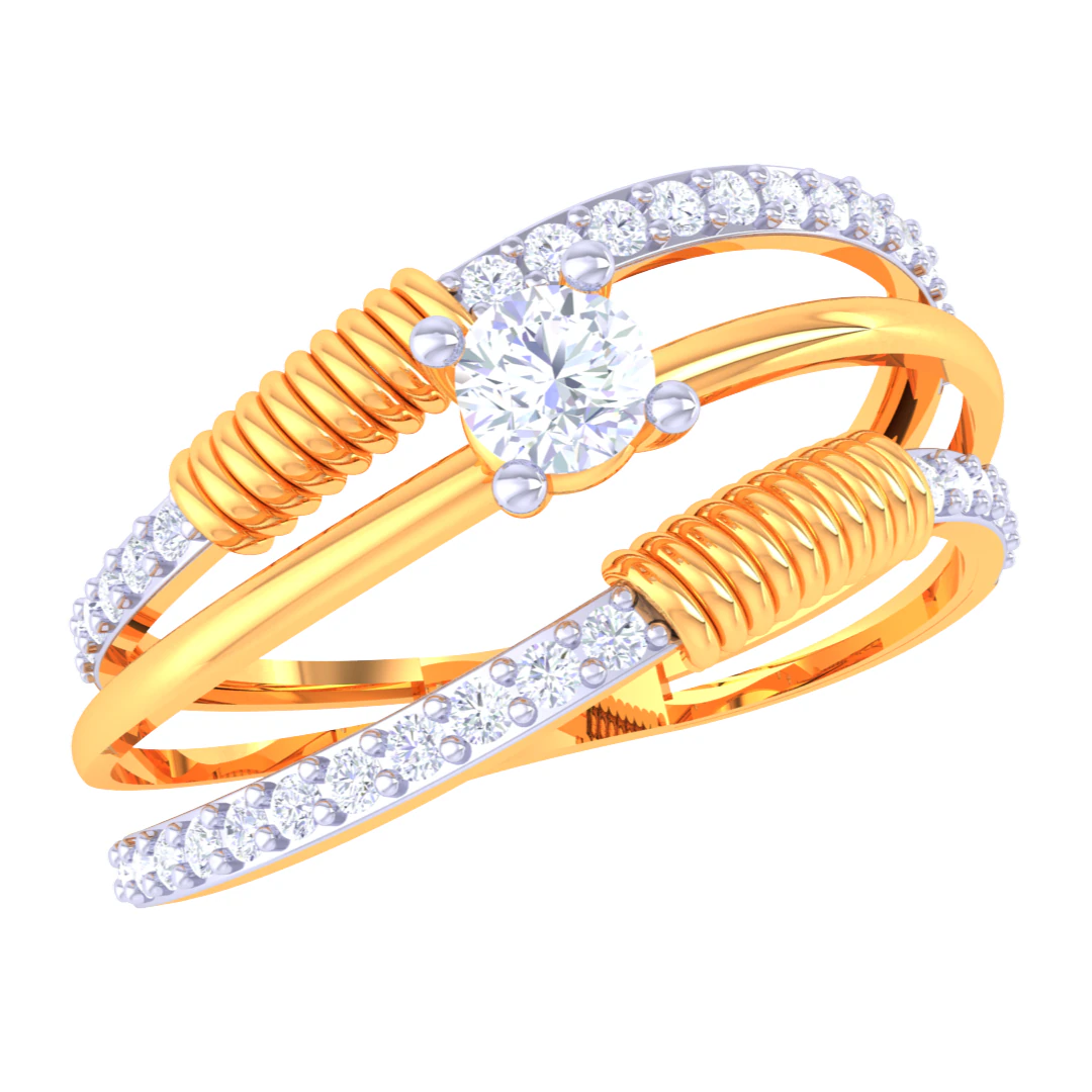 Printable 3D jewelry model of Lady diamond ring 3D Model .c4d .max .obj .3ds .fbx .stl .blend