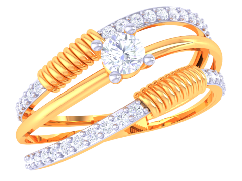 Printable 3D jewelry model of Lady diamond ring Modelo 3D