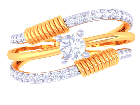 Printable 3D jewelry model of Lady diamond ring Modello 3D