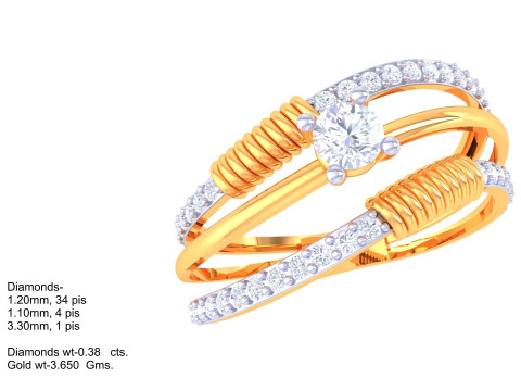 Printable 3D jewelry model of Lady diamond ring Modello 3D