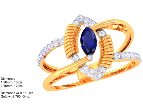 Printable 3D jewelry model of Lady diamond ring Modèle 3D