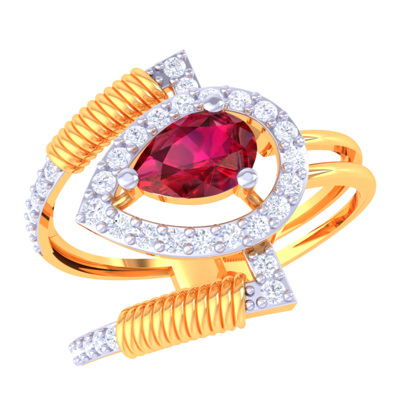 Printable 3D jewelry model of Lady diamond ring Modèle 3D .c4d .max .obj .3ds .fbx .stl .blend